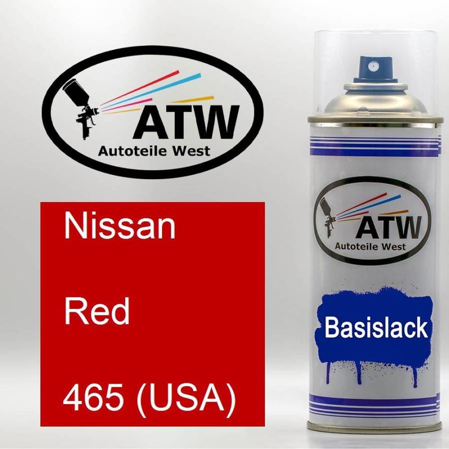 Nissan, Red, 465 (USA): 400ml Sprühdose, von ATW Autoteile West.